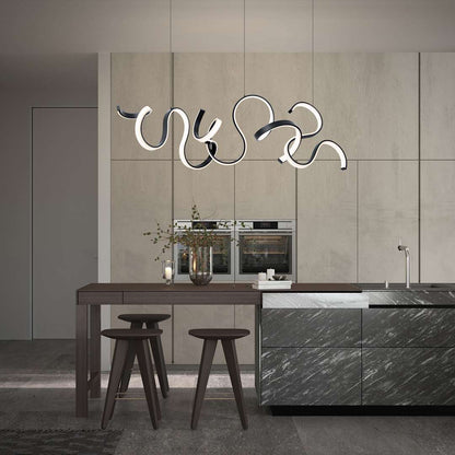 Tempest 67" Wide LED Abstract Linear Pendant