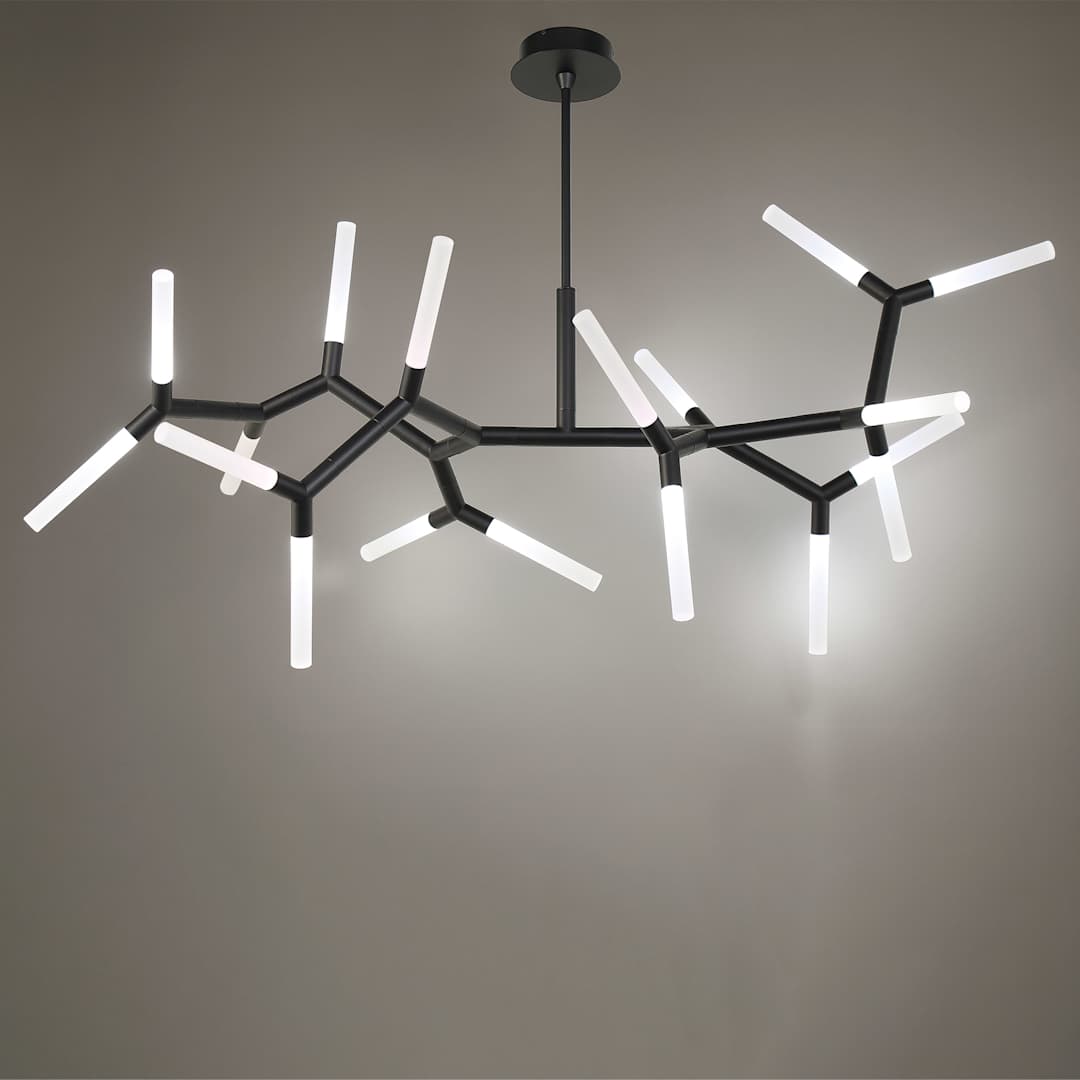 Kryptonite 18 Light 55" Wide LED Abstract Chandelier with Clear Piastra Glass Shades