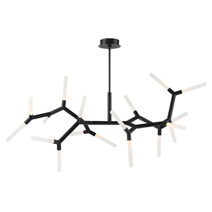 Kryptonite 18 Light 55" Wide LED Abstract Chandelier with Clear Piastra Glass Shades