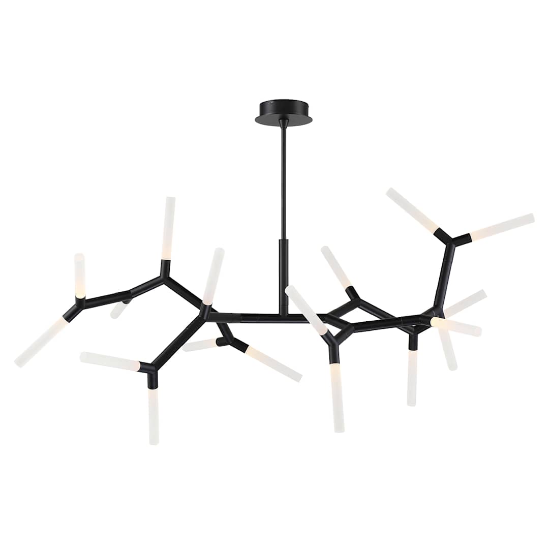 Kryptonite 18 Light 55" Wide LED Abstract Chandelier with Clear Piastra Glass Shades