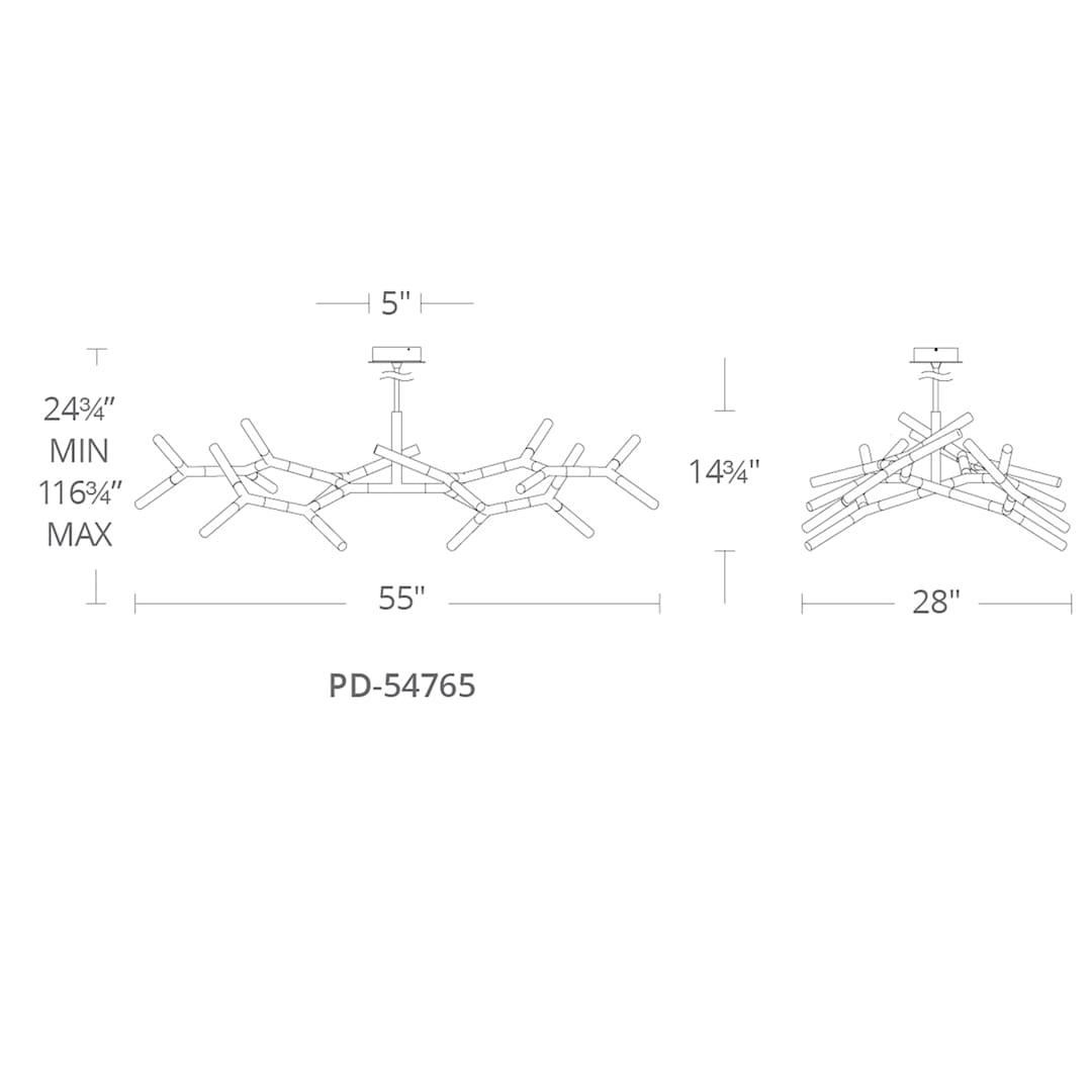 Kryptonite 18 Light 55" Wide LED Abstract Chandelier with Clear Piastra Glass Shades
