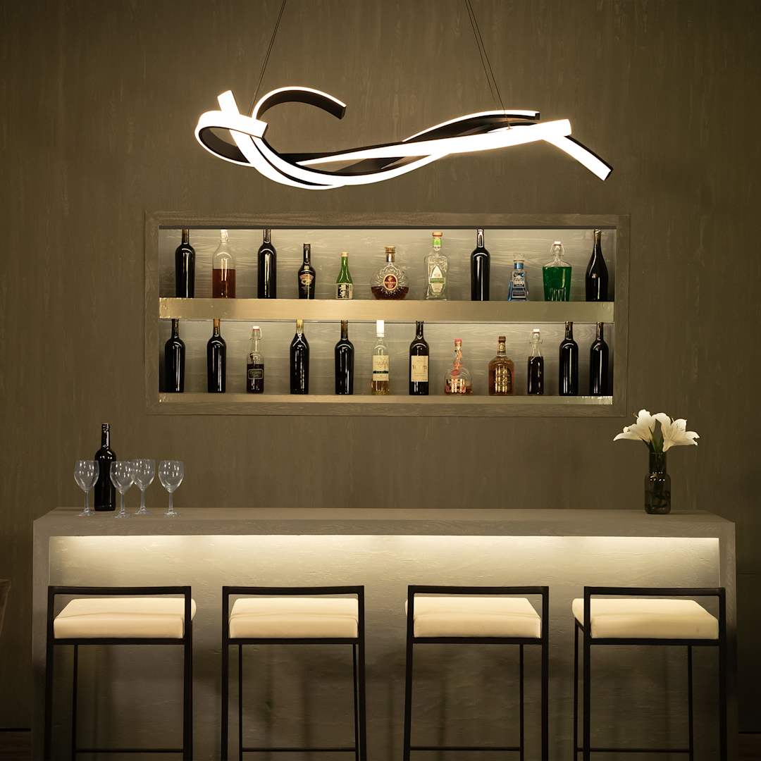 Tidal 58" Wide LED Abstract Linear Pendant
