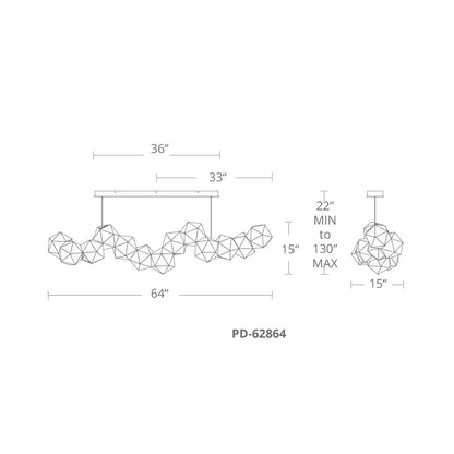 Riddle 64" Wide Integrated LED Linear Chandelier