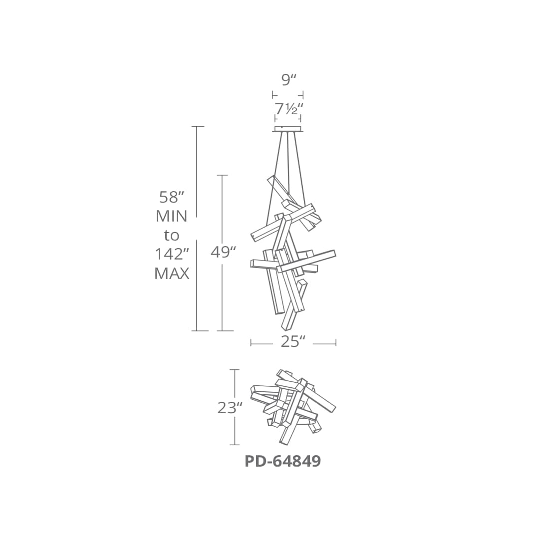 Chaos 25" Wide Integrated LED Chandelier