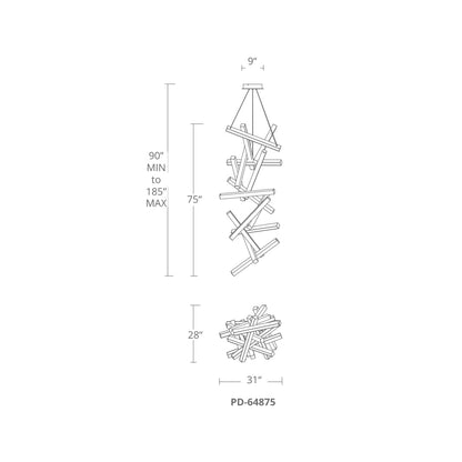 Chaos 31" Wide LED Suspension Chandelier