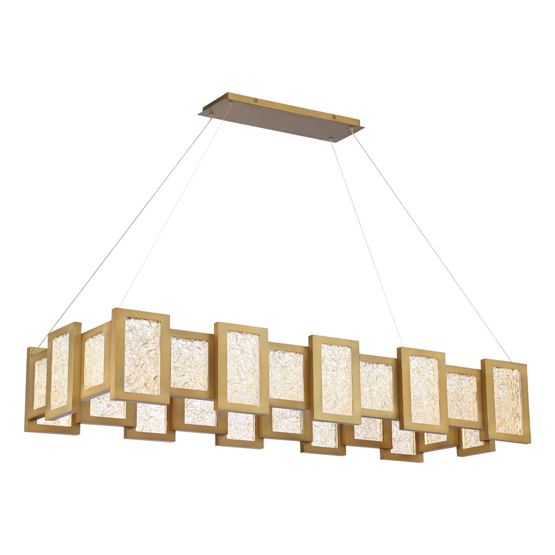Fury 48" Wide LED Suspended Linear Chandelier with Opal Glass Shade