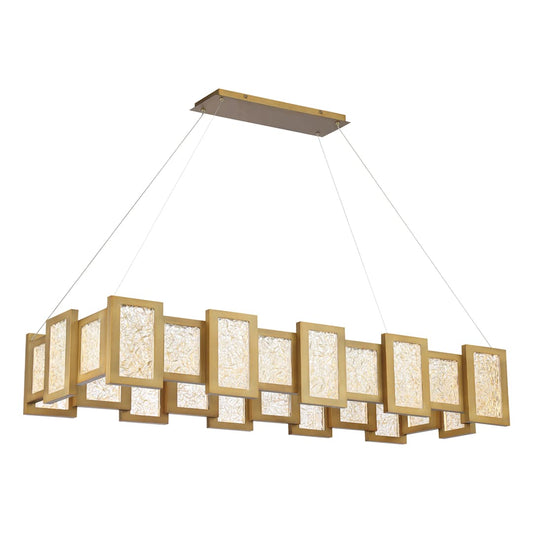 Fury 48" Wide LED Suspended Linear Chandelier with Opal Glass Shade