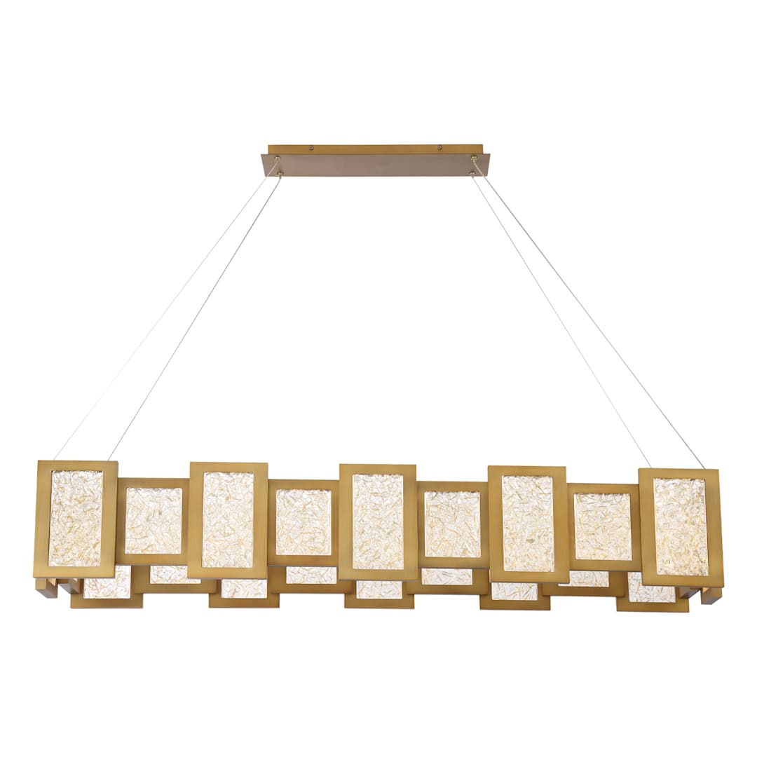 Fury 48" Wide LED Suspended Linear Chandelier with Opal Glass Shade