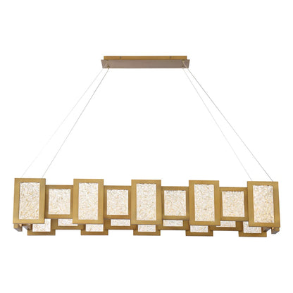 Fury 48" Wide LED Suspended Linear Chandelier with Opal Glass Shade