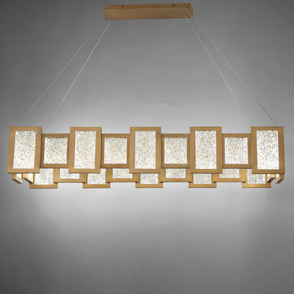Fury 48" Wide LED Suspended Linear Chandelier with Opal Glass Shade