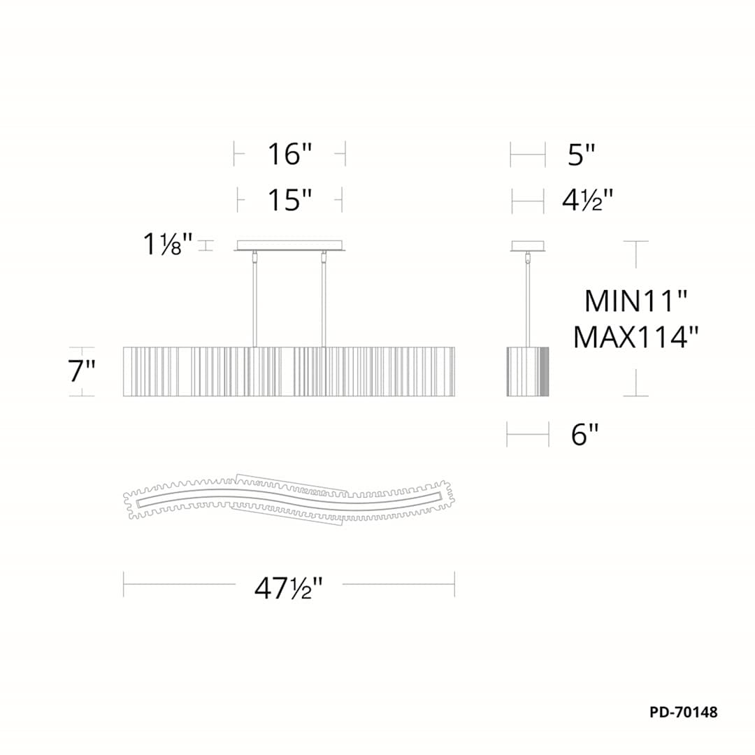Rhiannon 48" Wide LED Linear Chandelier