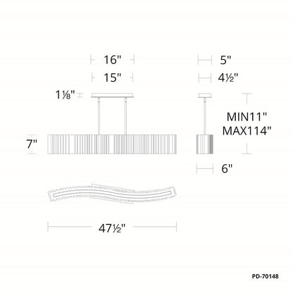 Rhiannon 48" Wide LED Linear Chandelier