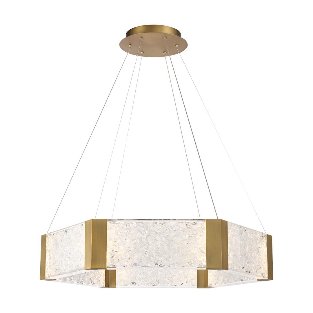 Forever 34" Wide LED Suspended Drum Chandelier with K5 Crystal Shades