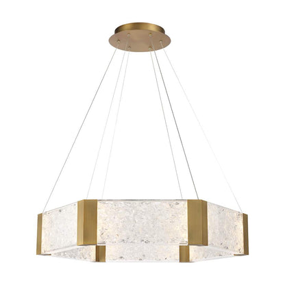 Forever 34" Wide LED Suspended Drum Chandelier with K5 Crystal Shades