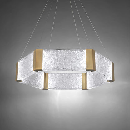 Forever 34" Wide LED Suspended Drum Chandelier with K5 Crystal Shades