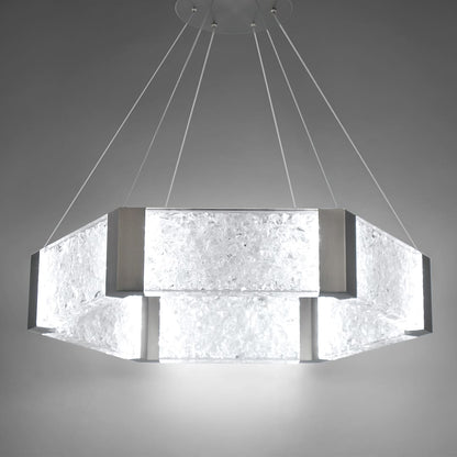 Forever 34" Wide LED Suspended Drum Chandelier with K5 Crystal Shades