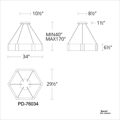 Forever 34" Wide LED Suspended Drum Chandelier with K5 Crystal Shades