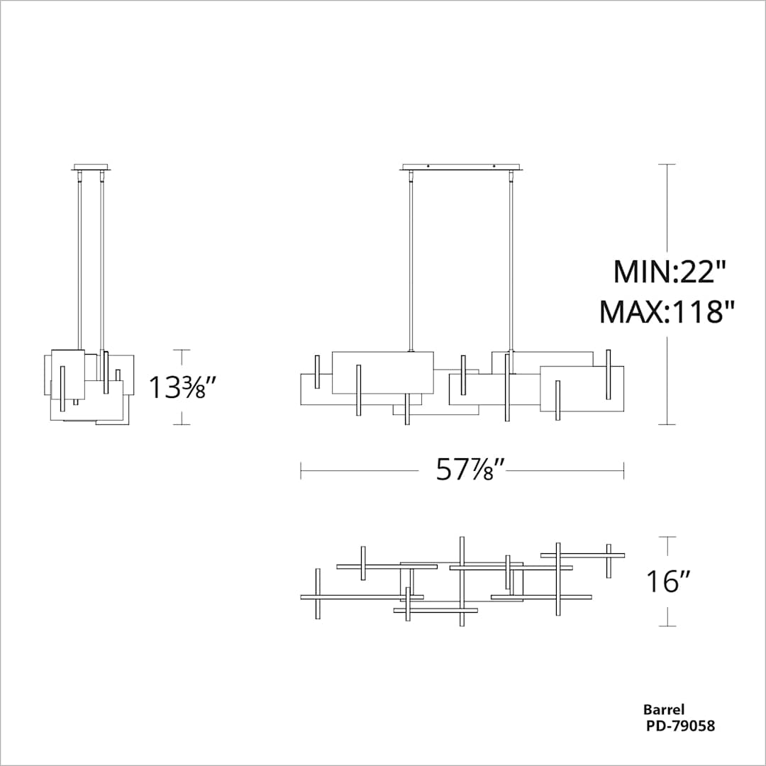 Amari 58" Wide LED Chandelier