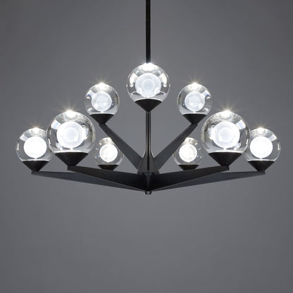 Double Bubble 9 Light 27" Wide LED Globe Chandelier