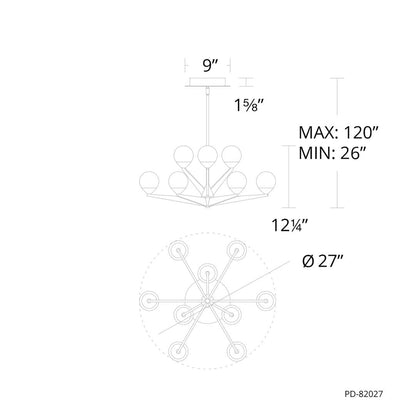 Double Bubble 9 Light 27" Wide LED Globe Chandelier
