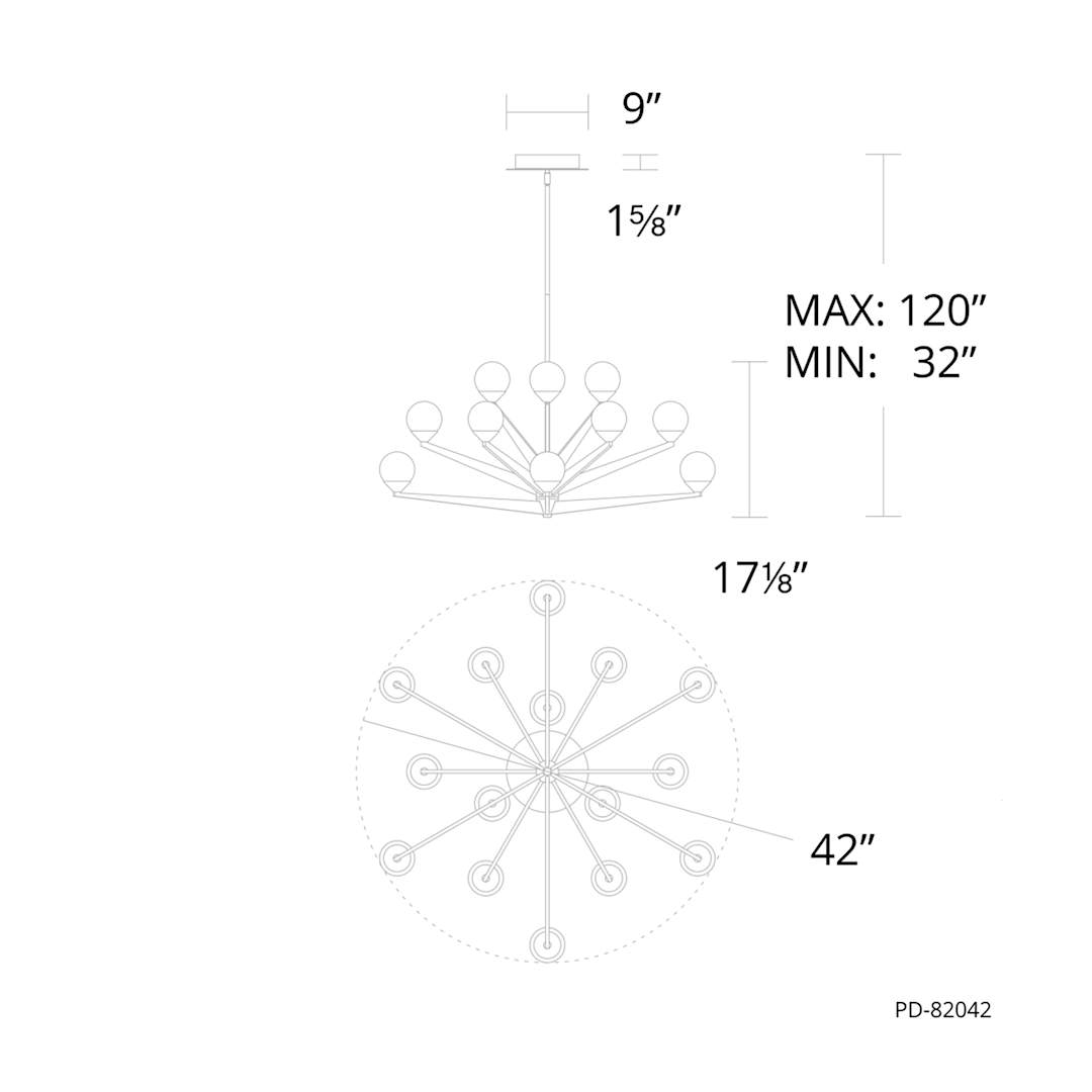 Double Bubble 15 Light 42" Wide LED Globe Chandelier