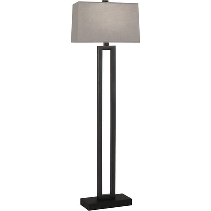 Doughnut 60" Tall Buffet Floor Lamp with Smoke Grey Fabric Shade