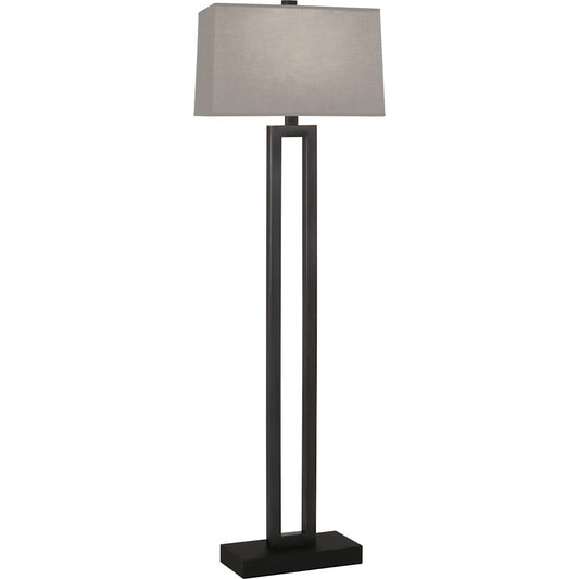 Doughnut 60" Tall Buffet Floor Lamp with Smoke Grey Fabric Shade