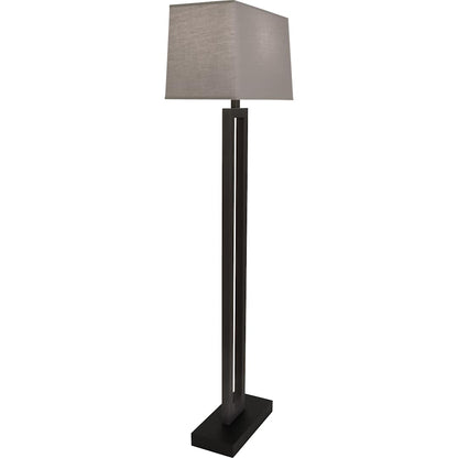 Doughnut 60" Tall Buffet Floor Lamp with Smoke Grey Fabric Shade