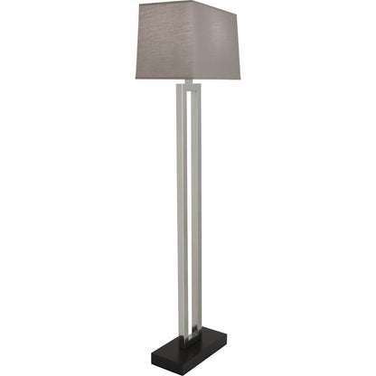 Doughnut 60" Tall Buffet Floor Lamp with Smoke Grey Fabric Shade