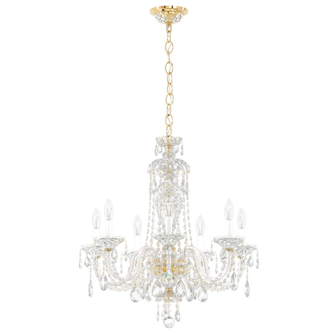 Sterling 7 Light 25" Wide Crystal Chandelier with Heritage Crystals