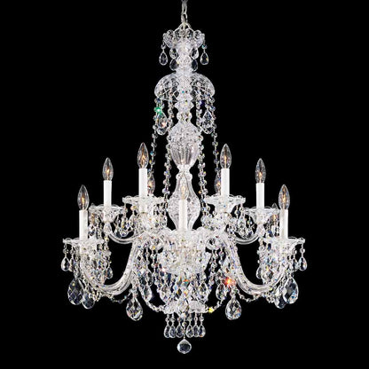 Sterling 12 Light 29" Wide Crystal Chandelier with Clear Swarovski Heritage Crystals