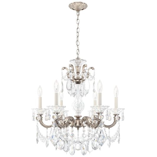 La Scala 6 Light 23" Wide Crystal Chandelier