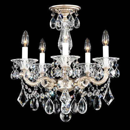 La Scala 5 Light 18" Wide Crystal Chandelier with Clear Swarovski Heritage Crystals
