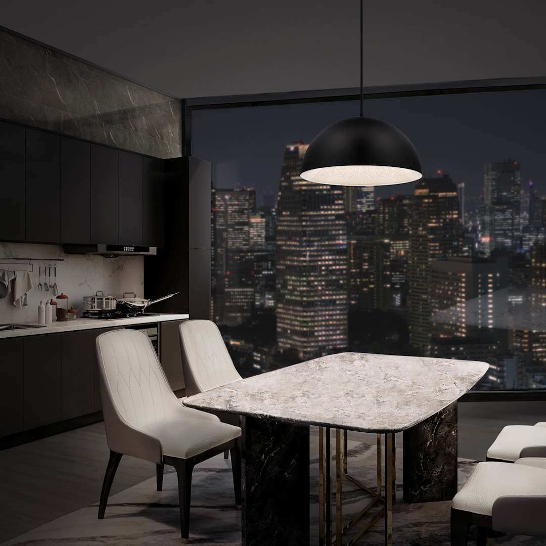 Stardust 23" Wide LED Pendant with Clear Optic Crystal