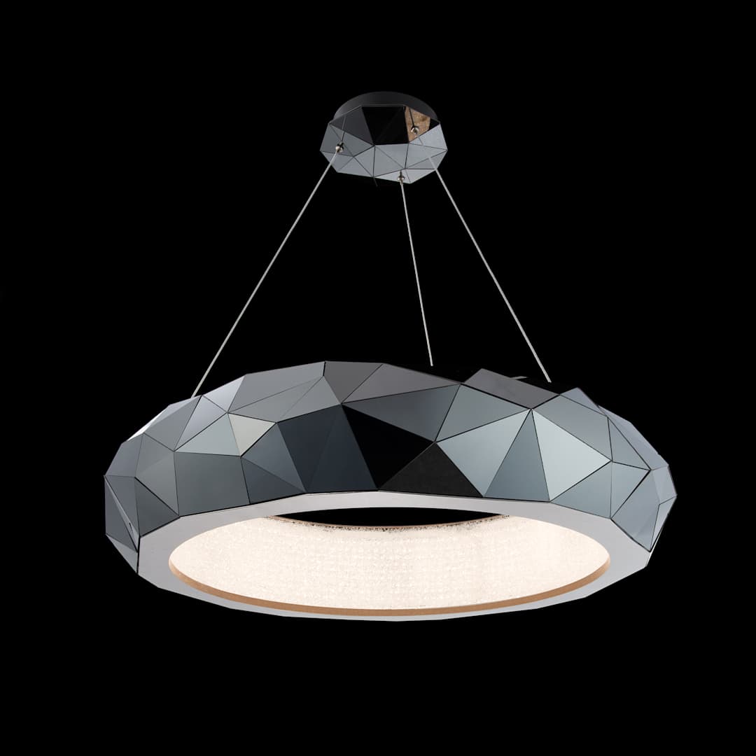 Mosaic 31" Wide Switchable Color Temperature LED Crystal Accented Drum Pendant