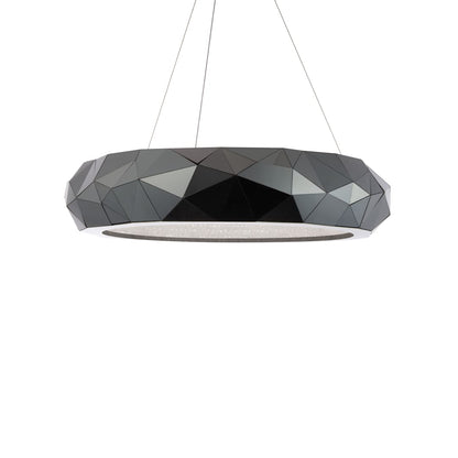 Mosaic 31" Wide Switchable Color Temperature LED Crystal Accented Drum Pendant