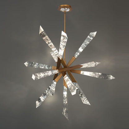 Solitude 36" Wide Switchable Color Temperature LED Quartz Crystal Pendant