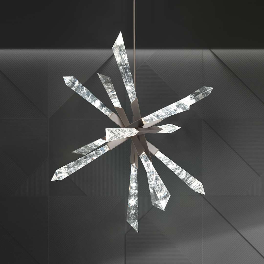 Solitude 36" Wide Switchable Color Temperature LED Quartz Crystal Pendant