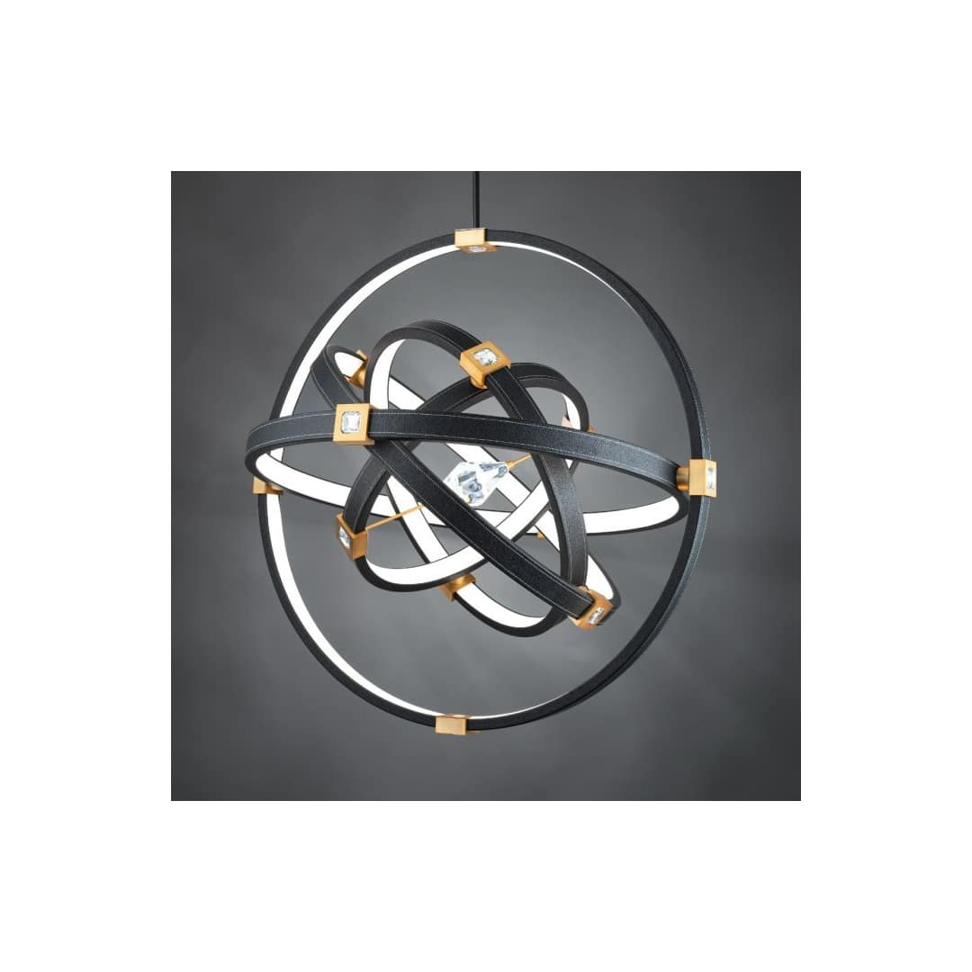 Atomic 37" Wide LED Crystal Pendant