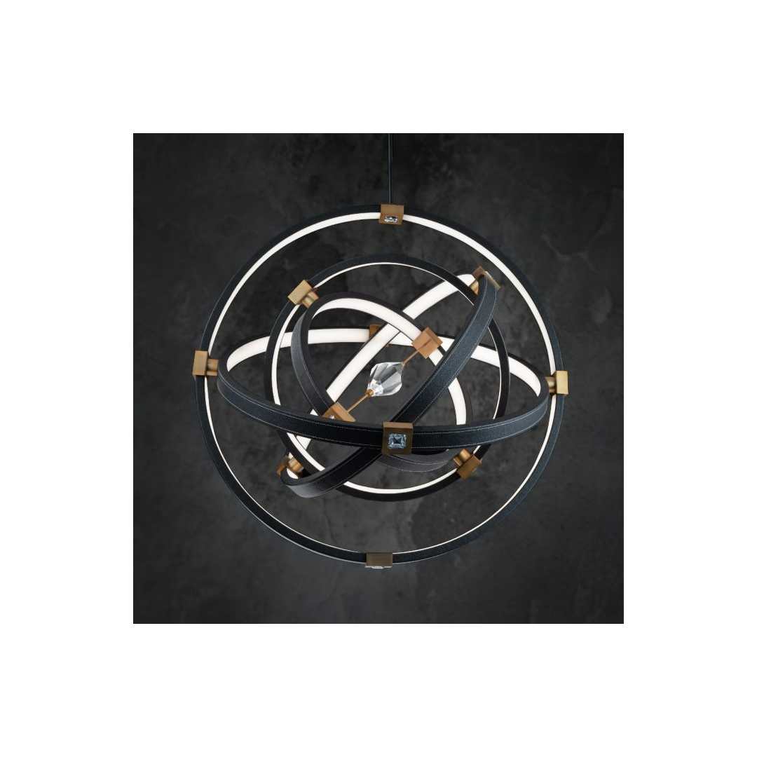 Atomic 37" Wide LED Crystal Pendant