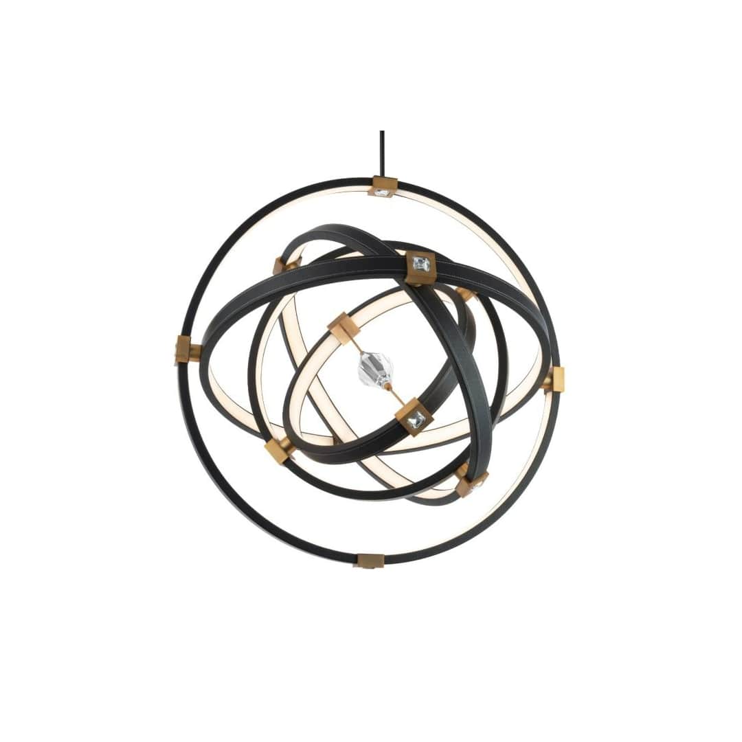 Atomic 37" Wide LED Crystal Pendant