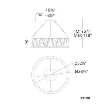 Corinth 33" Wide LED Crystal Pendant