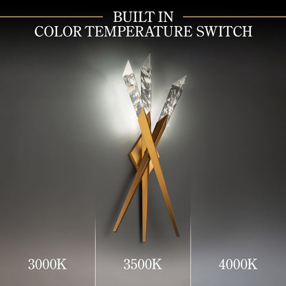 Solitude 29" Tall LED Wall Sconce with Clear Optic Haze Crystal