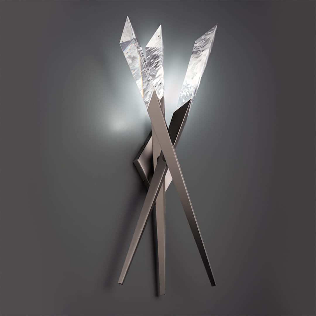 Solitude 29" Tall LED Wall Sconce with Clear Optic Haze Crystal