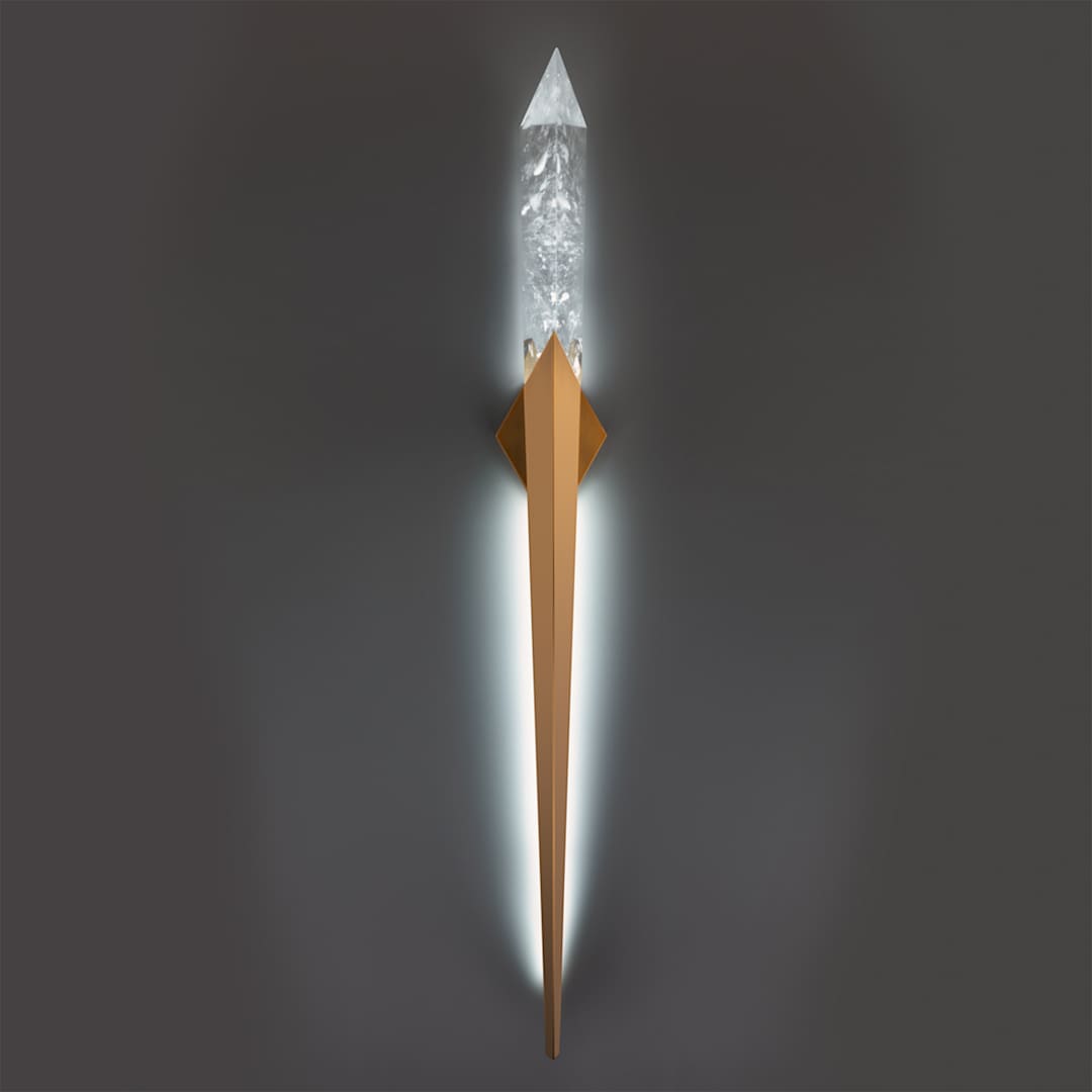 Solitude 70" Tall LED Wall Sconce with Clear Optic Haze Crystal