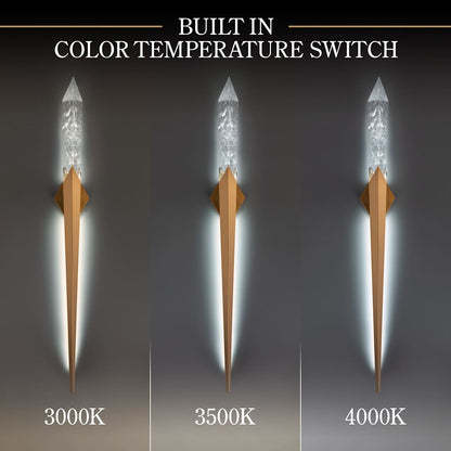 Solitude 70" Tall LED Wall Sconce with Clear Optic Haze Crystal