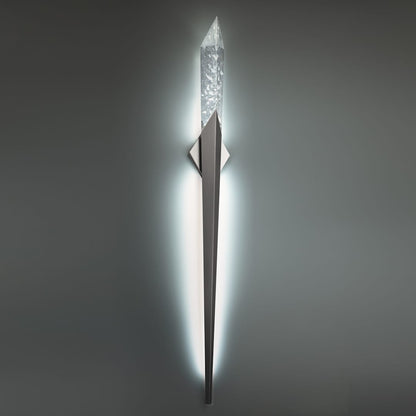 Solitude 70" Tall LED Wall Sconce with Clear Optic Haze Crystal