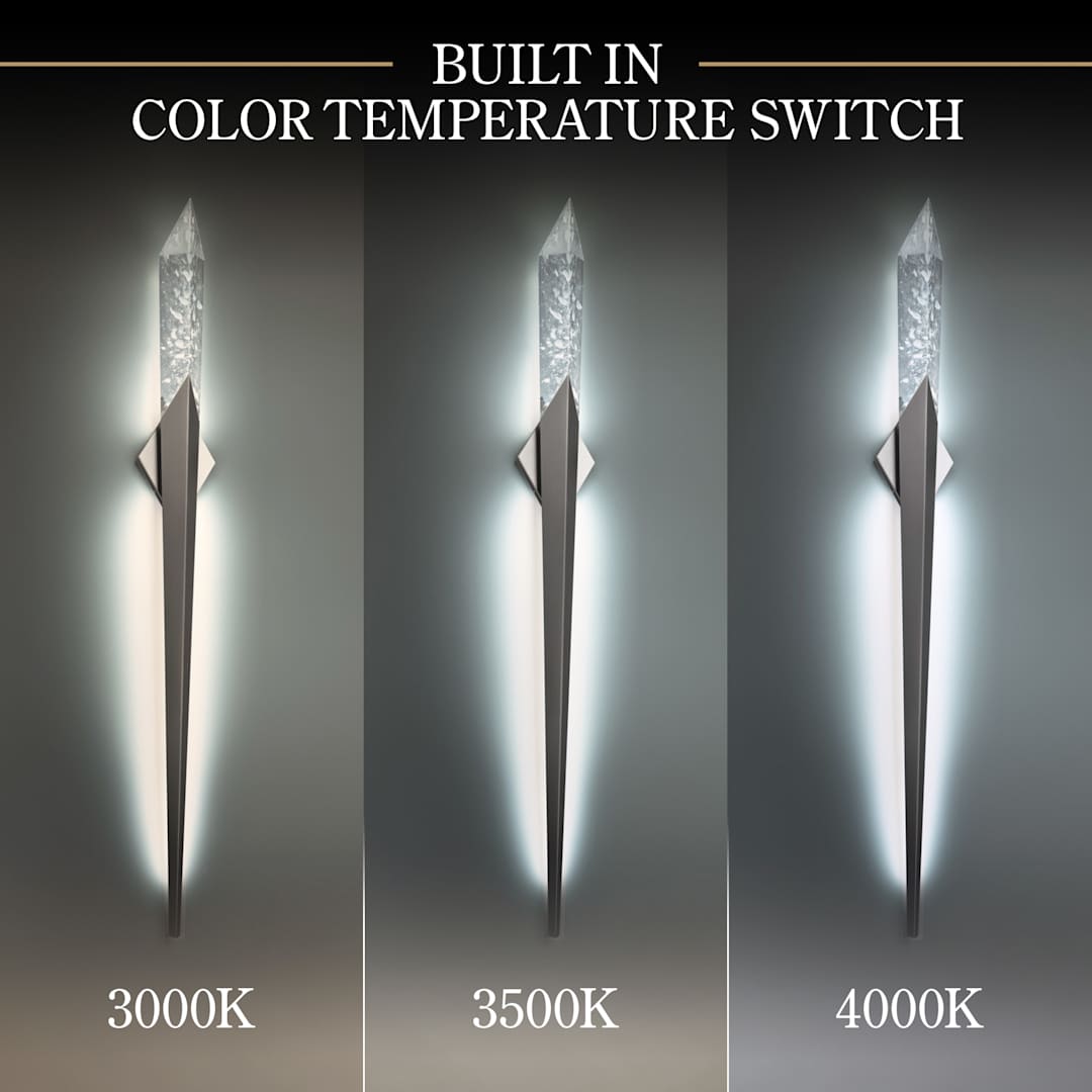 Solitude 70" Tall LED Wall Sconce with Clear Optic Haze Crystal