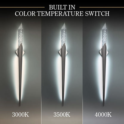 Solitude 70" Tall LED Wall Sconce with Clear Optic Haze Crystal