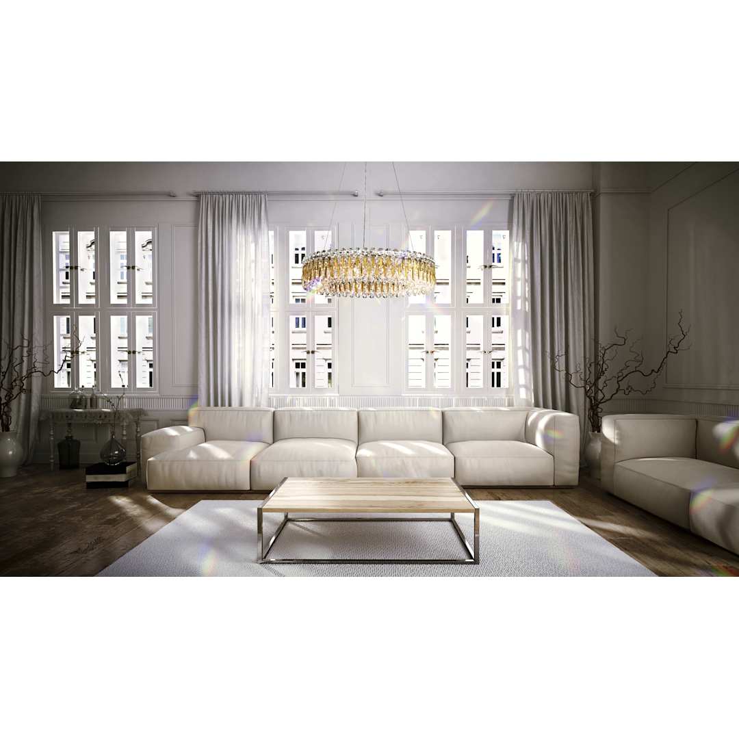 Sarella 12 Light 24" Wide Crystal Pendant with Heritage Crystals